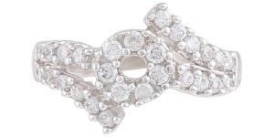 Silver Classy Rhodium Plated Cz Diamond Ring