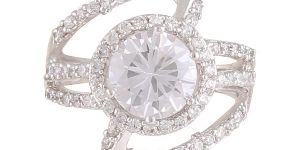 Sterling Silver Engagement Diamond Ring