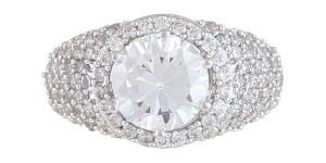 Sterling Silver Wedding Cz Diamond Ring