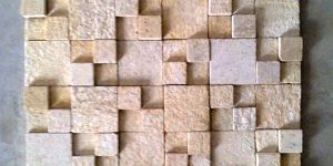 Ita Gold Sand Blast Mosaic, Natural Stone, Dholpur White Sand Stone