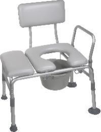 Padded Drop-Arm Commode Chair