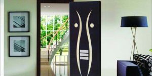 Q Mark Natural Wood Door