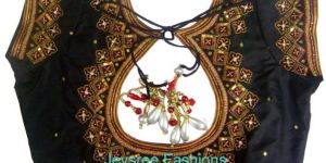 Aari Hand Embroidered Black Color Un-stitched Designer Blouse Material