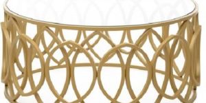 STAINLESS STEEL METAL ROUND COFFEE TABLE