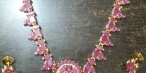 Ruby Emerald Necklace Set