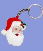 Red Rubber Santa Claus Keychain