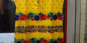 Georgette Yellow Kurta