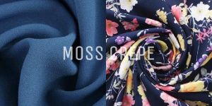 Polyester Moss Crepe Dyed And Printed Fabric
