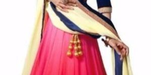 Tomato Red & Blue Color Shoulder lehengha Lehnga Choli