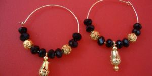 Black Beads Studded Fancy Earrings