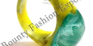Yellow Green Blue Resin Rings