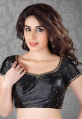 Black Shimmer Art Silk Readymade Blouse