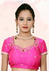 Pink Dupion Art Silk Readymade Blouse