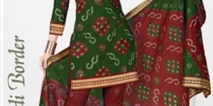 Cotton Bottom Printed Dupatta Dress Material