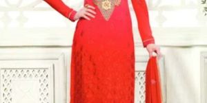 Utsav - Georgette Designer Embroidered Straight Suit with Shiffly Work