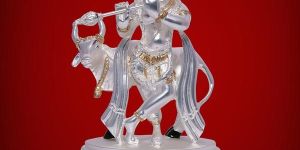 Matt Silver Plated Krishna Idols