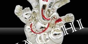 Shining Silver Plated Ganesha Idols