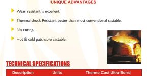 Thermocast Ultra-bond Refractory Castables