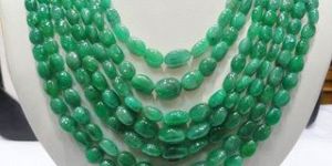 Oval Shaped Emerald Necklace