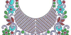 Cording Neck Embroidery Design