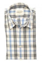 Smart Grey and Blue Check Shirt