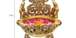 Brass Peacock Design Urli