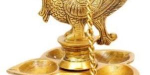 Brass Peacock Hanging Diya