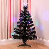 Black Fibre Optic Christmas Tree