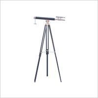 Vintage Telescope Brass Finish Black Tripod Decor