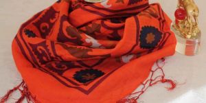 Printed Cotton Square Scarf