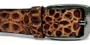 Leather Crocodile Print Belts