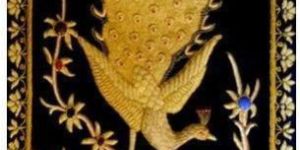 Zari Embroidered Peacock Wall Hanging