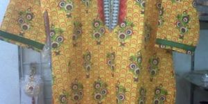 Yellow Buti Printed Cotton Kurtis