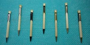 Wood Button Cap Press Ball Pen