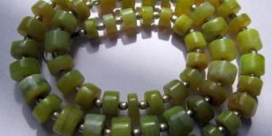 Yellow Opal Tyre Beads Plain