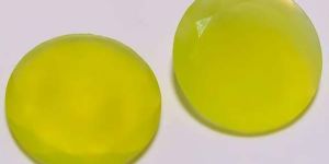 Yellowish Green Chalcedony Faceted Round Cut Stone