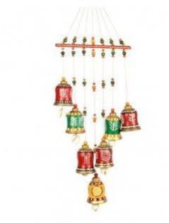 Terracotta Handpainted Bell Hanging