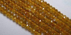 Brandy Citrine Faceted Rondelle Beads