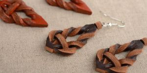 Ladies Leather Earrings