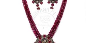 Uncut Diamond and Ruby Beads Set