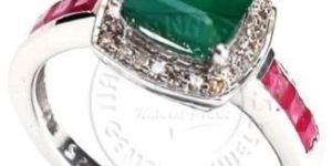 925 Sterling Silver Natural Green Emerald Ring