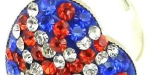 Crystal Us Flag Ring