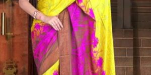 Yellow Color Creap Style Saree