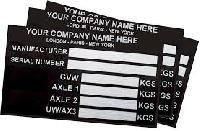 Vehicle Identification Number Plates