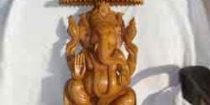 Wooden Ganesh Statue