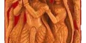 Wooden Radha Krishna Statue