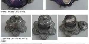 Metal Swan Shaped Container