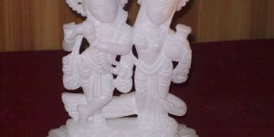 Radha Krishna Vrindavan Pure White Idols