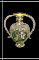 Carved Gold Painted Pot