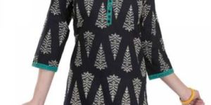 the Black Blaze Short Tunic for Women with Printed Design